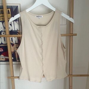 Reformation Ribbed Tencel Button Front Tank- M